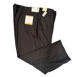 Haggar Mens Premium Stretch Dress Pants Dark Grey 54x30 Classic Fit NWT